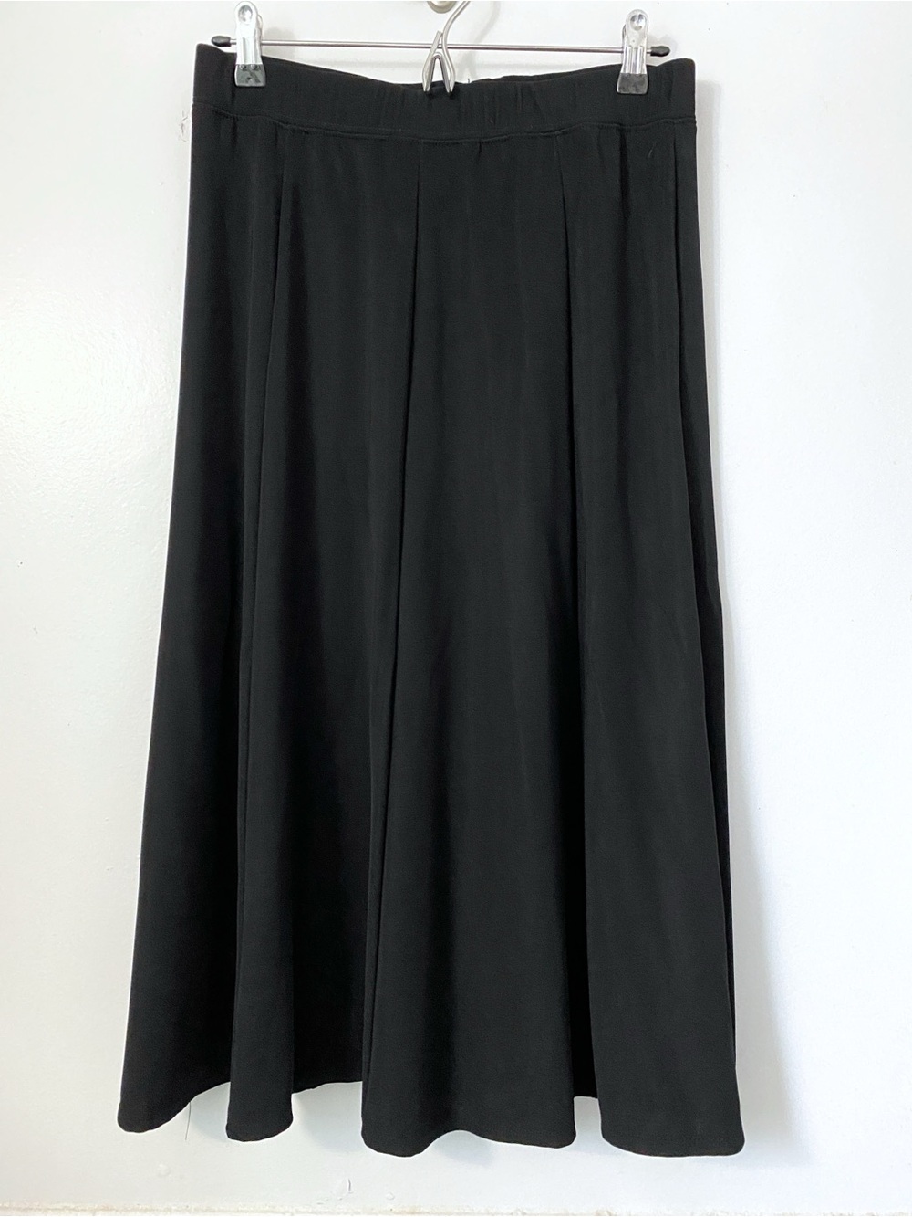 Susan Graver Black Skirt with Soft A-Line Drape